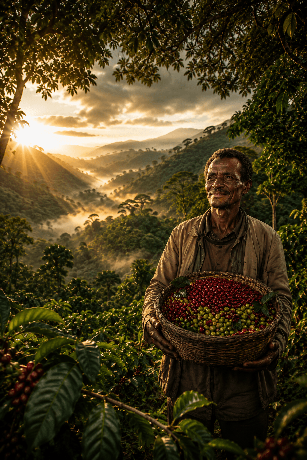 High-altitude Ethiopian coffee highlands